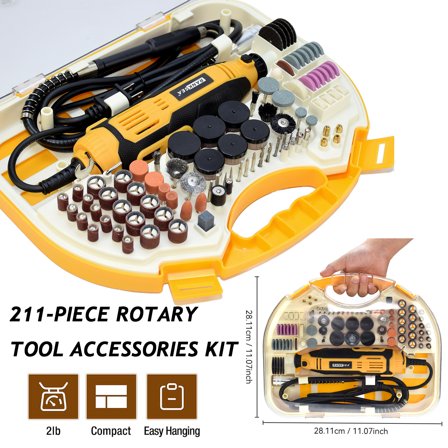 Power Tools Kits - Rotary Tool Kit, Equipped With Flex