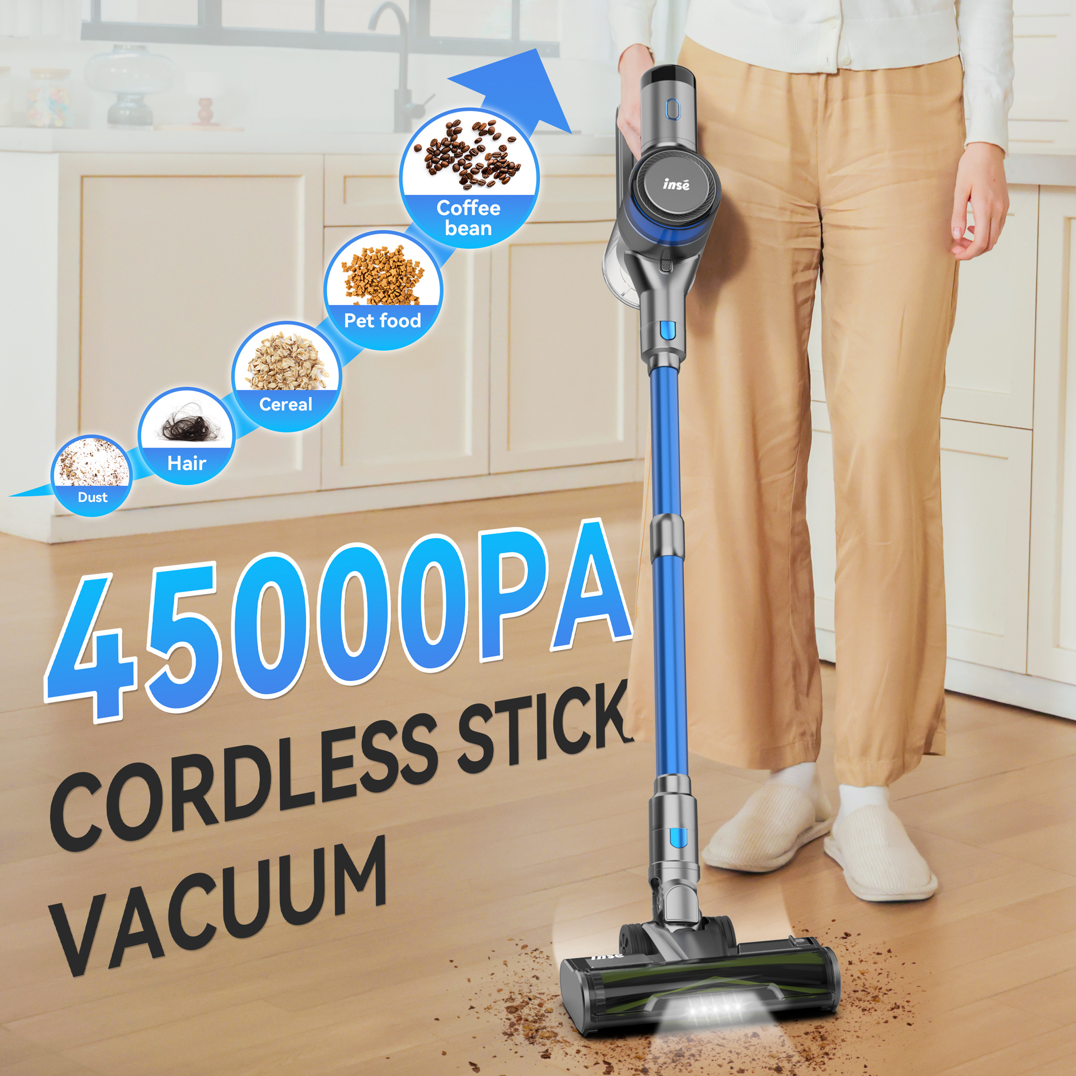 Power Tools Vacuum - INSE S9X Handheld Stick Vacuum Cleaner,