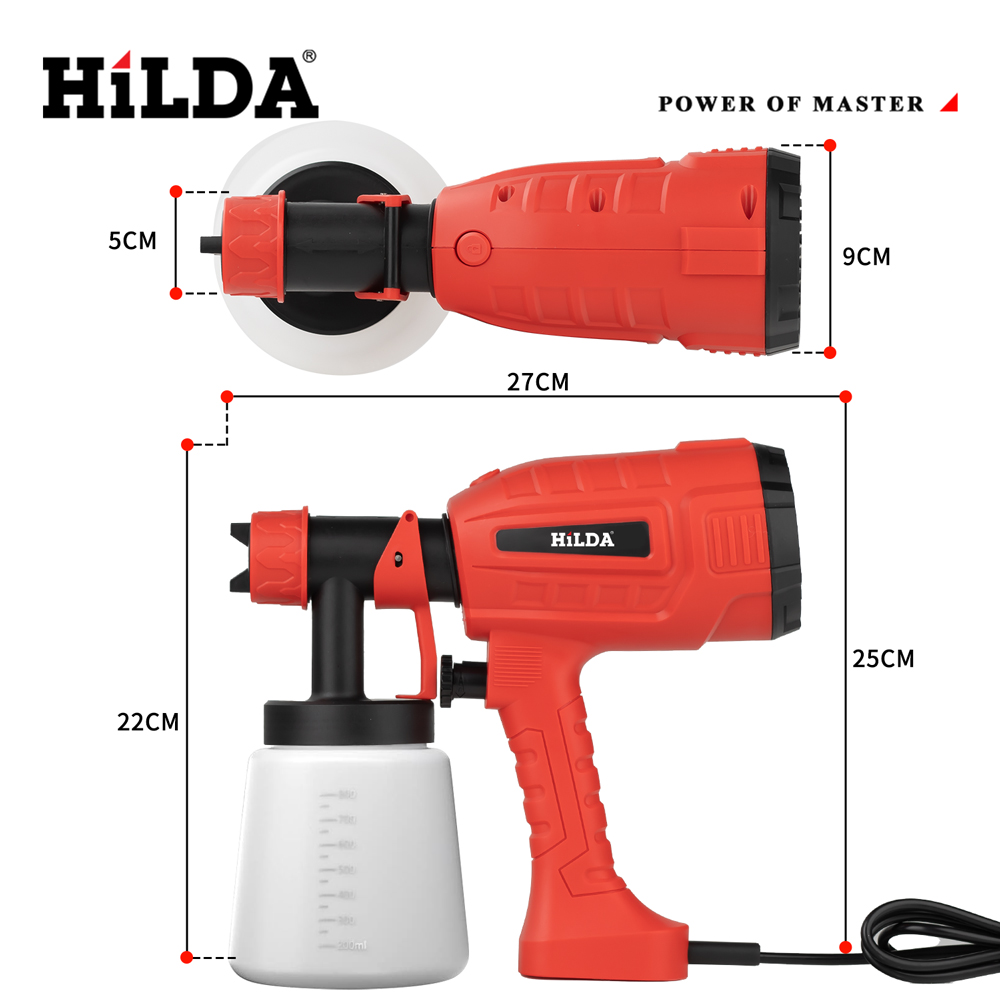 HILDA 800ML Electric Spray Gun – обзор и цена Power Tools Red