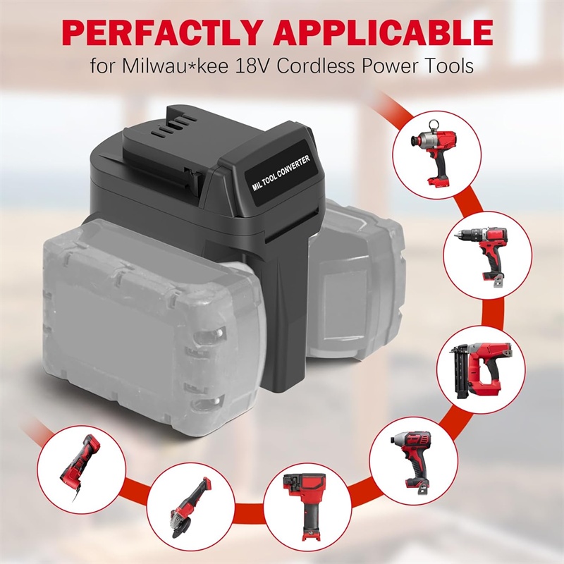 2 in 1 Battery Adapter for Mil – обзор и цена Power Tools Red